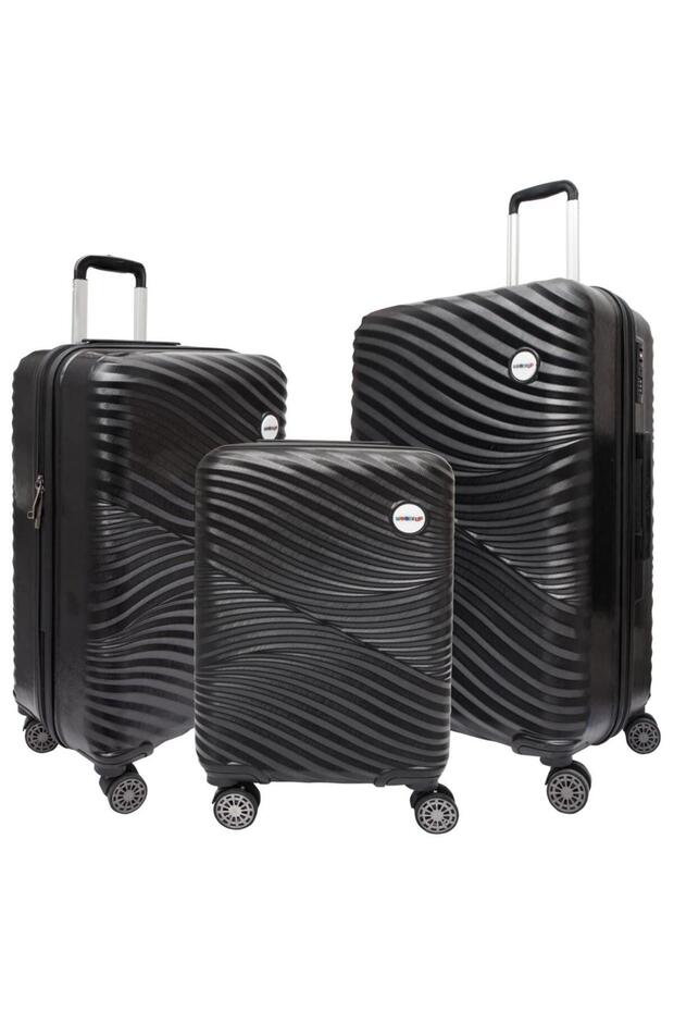 Moods up Black 3-Piece Suitcase Set