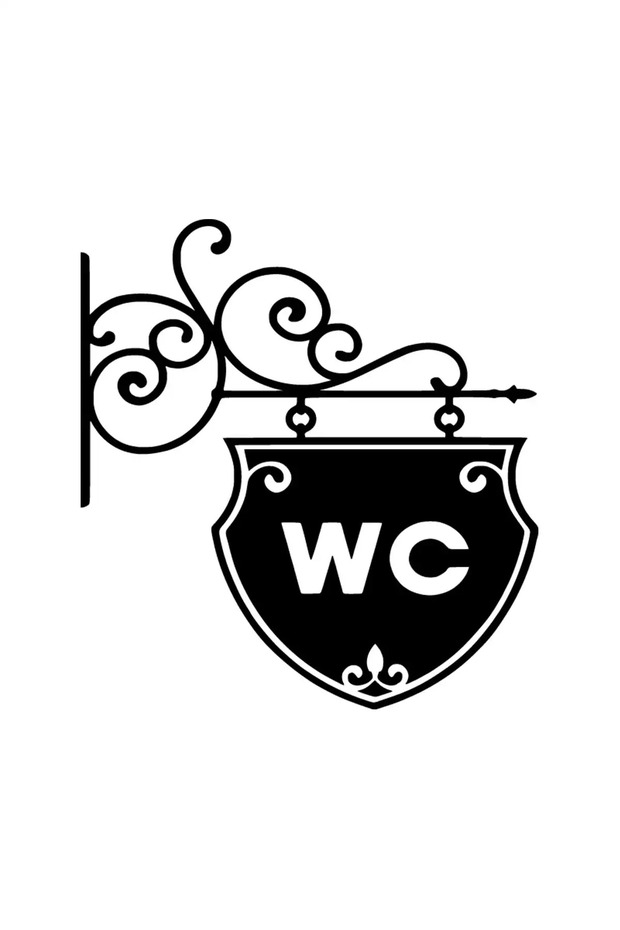 Wc Sign - Vehicle, Auto, Laptop, Wall Compatible Sticker 20*22 cm