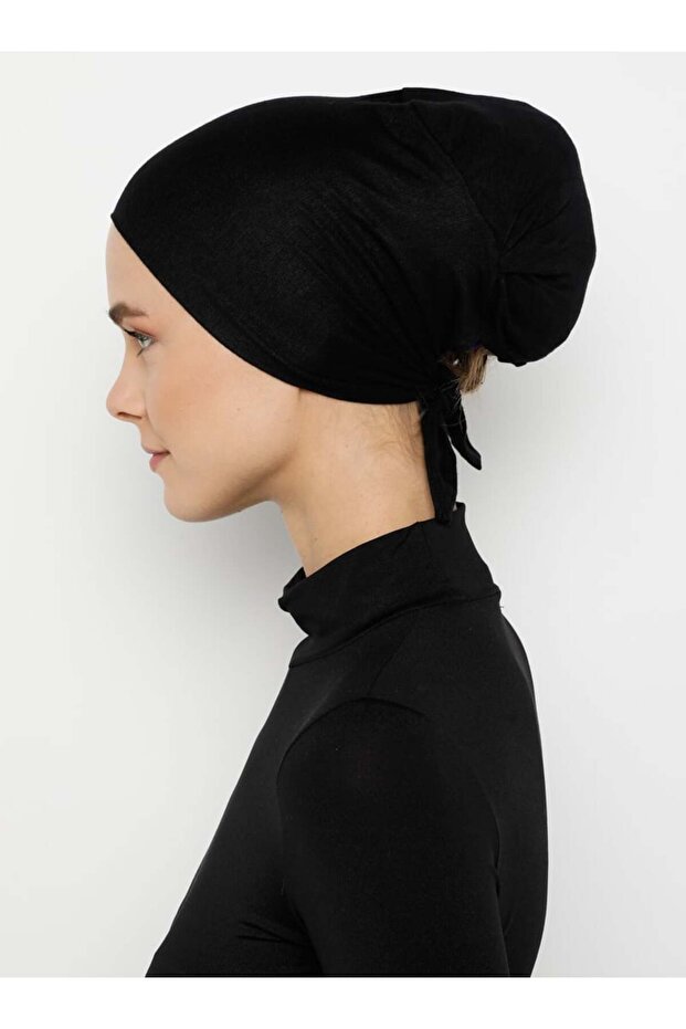 Dikişsiz Bone - Siyah - - 2