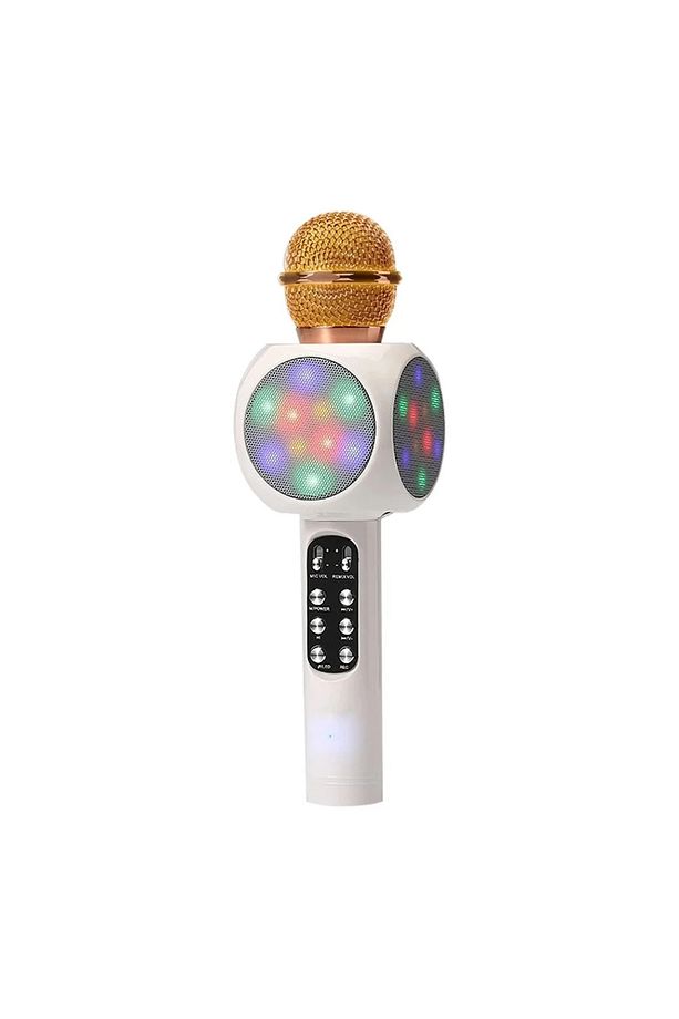 Karaoke Mikrofon , Bluetooth Özellikli Çocuk Mikrofonu Karaoke Işıklı Mikrofon 1816 Beyaz - 2