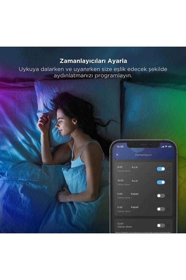 10 Metre Wi-fi Ve Bluetooth Rgb Led Şerit Işık (ALEXA VE GOOGLE ASSİSTANT UYUMLU) H61103a3 - 7