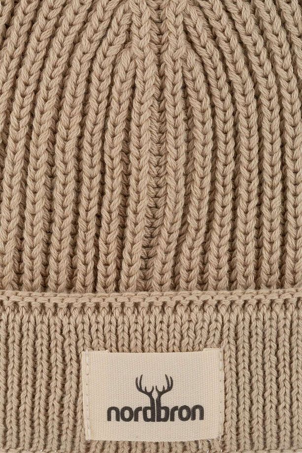 Unisex Taş Rengi Pamuklu Düz Logolu Yumuşak Triko Bere Esnek Basic Çift Katlamalı Kışlık Cuat - 3