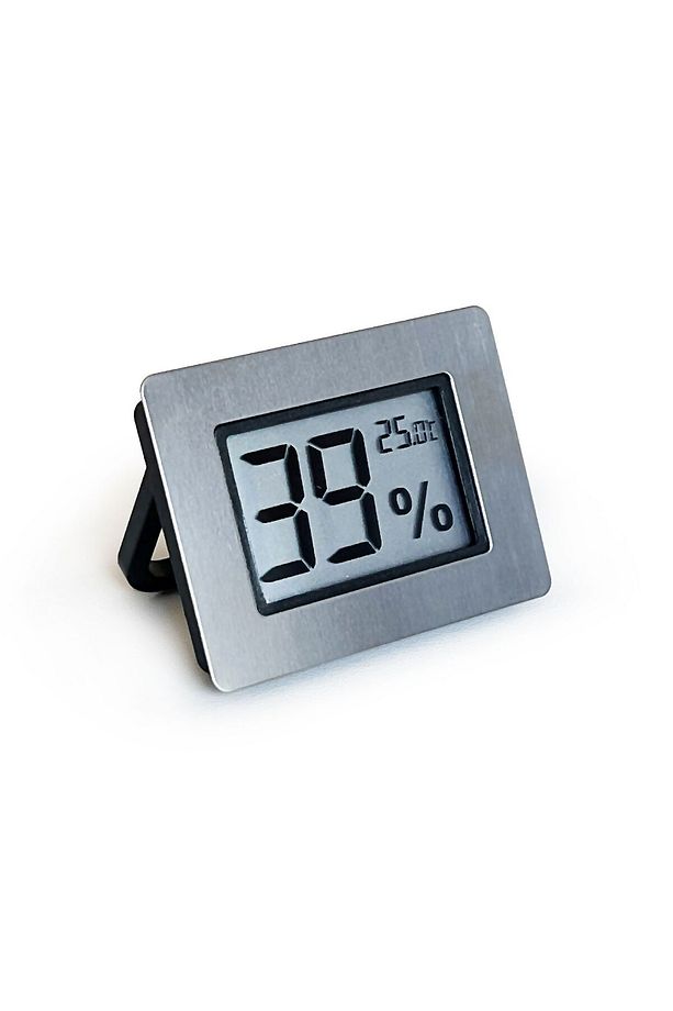 Metal Çerçeve Dijital Higrometre Termometre Nem Ölçer Humidor Puro Kutusu - 1
