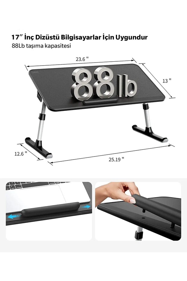 Saiji Al33 Yükseklik Ve Açı Ayarlı Laptop Standı Ergonomik Ve Katlanabilir Çalışma Masası - 3
