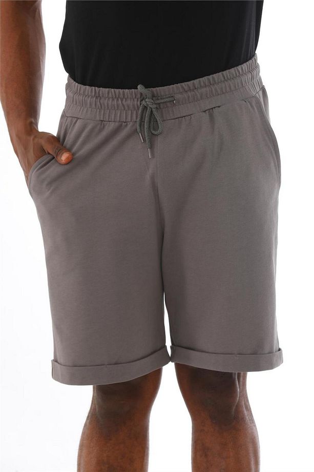 Erkek Regular Fit Duble Paça %100 Pamuklu Şort-Granit Gri - 8