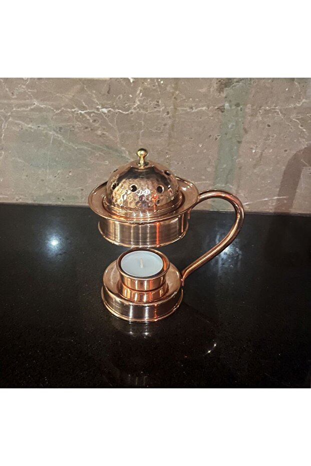 Bakır Buhurdanlık Ayaklı Tütsülük Aromaterapi - 6