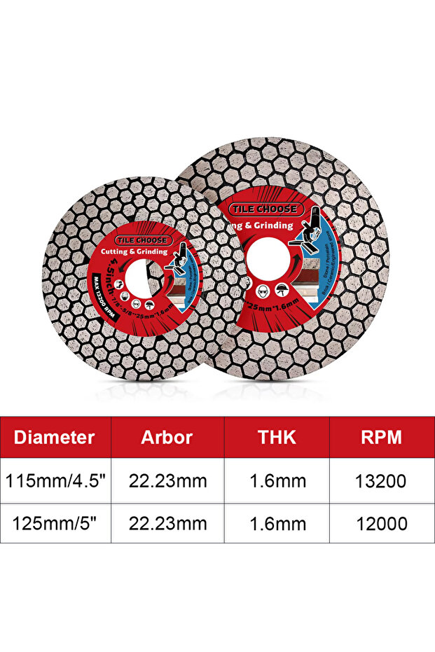 115 mm D115mm/125mm Diamond Blade Diamond Cutting Disc Ceramic Tile Porcelain Marble Circular Saw Bl