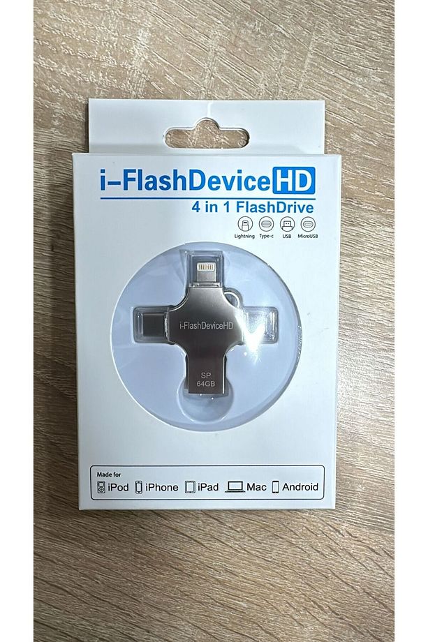 Flash Bellek 4 In 1 Usb Type-c Ios Lightning Otg Hepsi Bir Arada Usb 3.0 64 Gb - 2