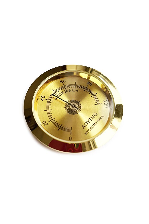 Analog Higrometre Nem Ölçer Humidor Puro Kutusu Için Metal Çerçeve Sarı 50mm - 5