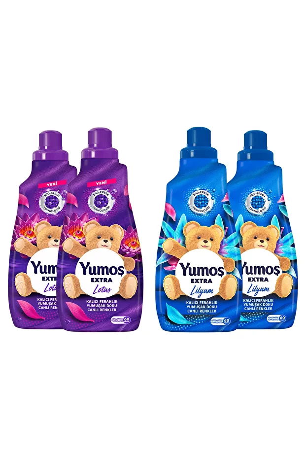 Yumoş Extra Yumuşatıcı Lotus ml 1440ml x2 + Yumoş Extra Konsantre Çamaşır Yumuşatıcı Lilyum 1440ml x - 2