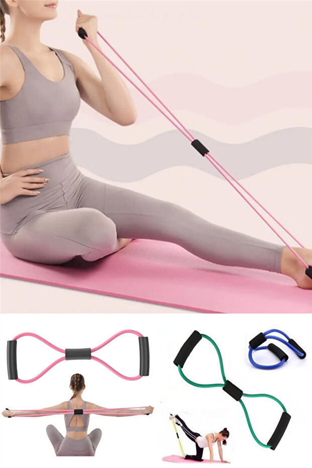 Pilates Resistance Band Yoga Squat Exercise Tool Hand Arm Muscle Strengthening Apparatus