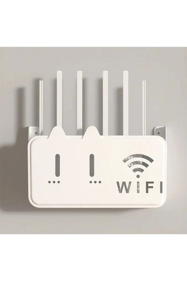 Beyaz Polikarbon Wifi Kutusu Kedi Desenli Duvar Asılabilir Sigorta Ve Modem Saklama Kutusu 25x15x6 C - 7
