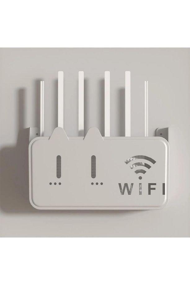 Beyaz Polikarbon Wifi Kutusu Kedi Desenli Duvar Asılabilir Sigorta Ve Modem Saklama Kutusu 25x15x6 C - 4