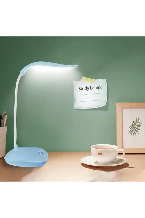 Şarjlı Dokunmatik Led Masa Lambası 3 Kademeli Okuma Işığı 360 Derece Oynar Başlıklı Beyaz Led Lamba - 4