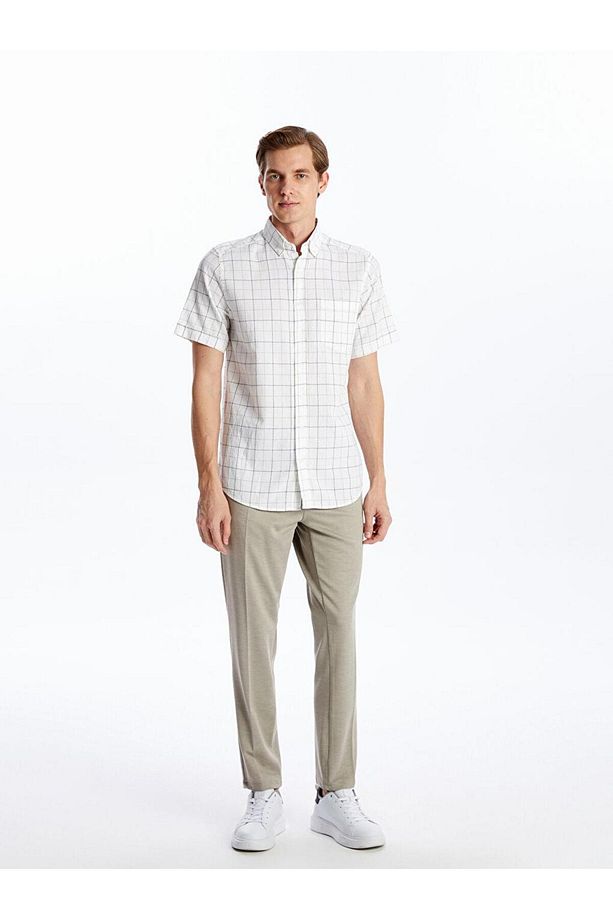 LCWAIKIKI Classic Regular Fit Kısa Kollu Ekose Armürlü Erkek Gömlek - 2