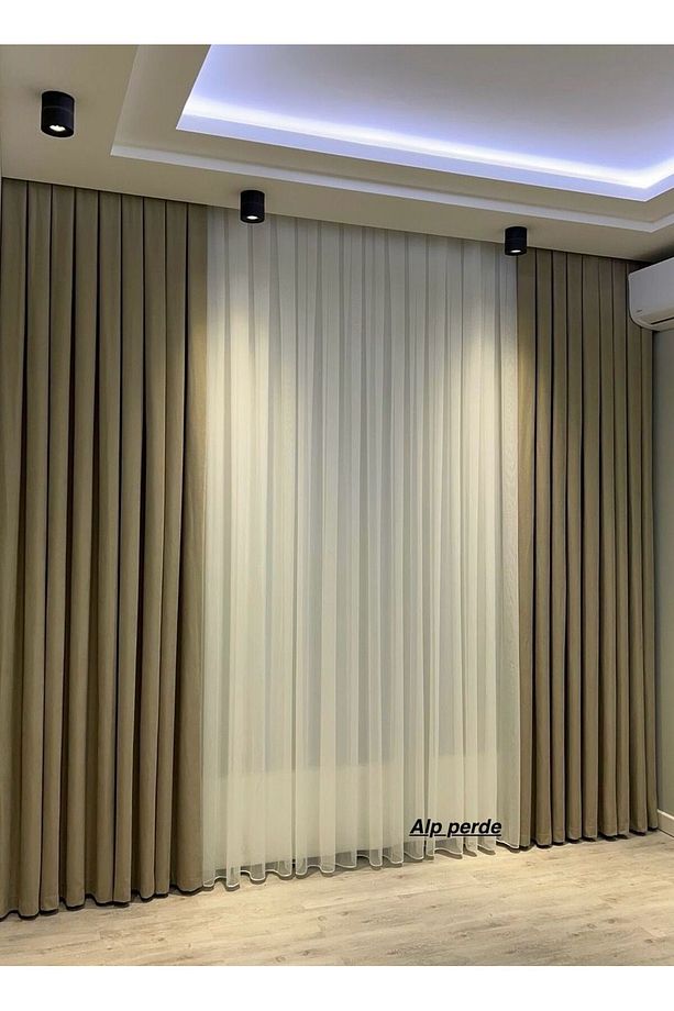 Grek Modern Tül Perde 1/3 Pilelidir Etek Kurşunludur (SIK PİLELİ) - 1