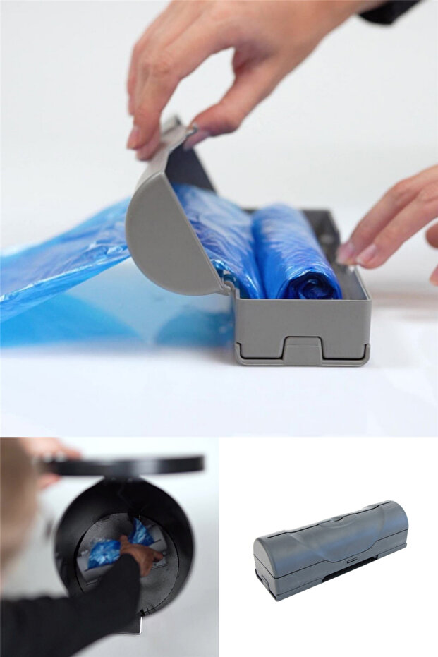 Çöp Poşeti Haznesi Portatif Çöp Poşeti Tutucu Yapışkanlı Pratik Çöp Poşeti Tutucu - 1