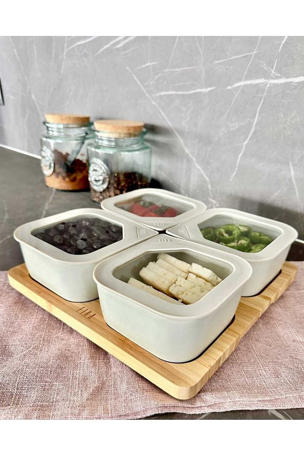 Fika One 4'lü Kahvaltı Mutfak Set Bej İskandinav Tasarım 1 Adet - 5
