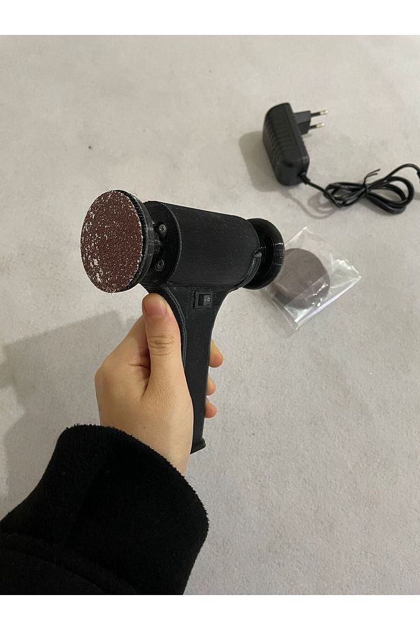 Çift Uçlu El Zımpara Makinesi Hobi 50mm disk cırt zımpara adaptörlü set metal ahşap taş tozu alçı - 4