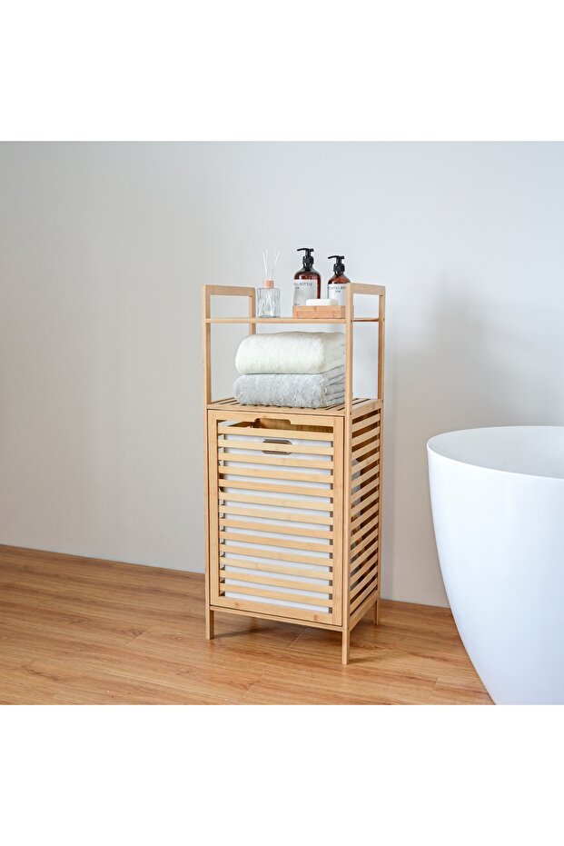 BAMBU SEPETLİ BANYO RAFI - 3
