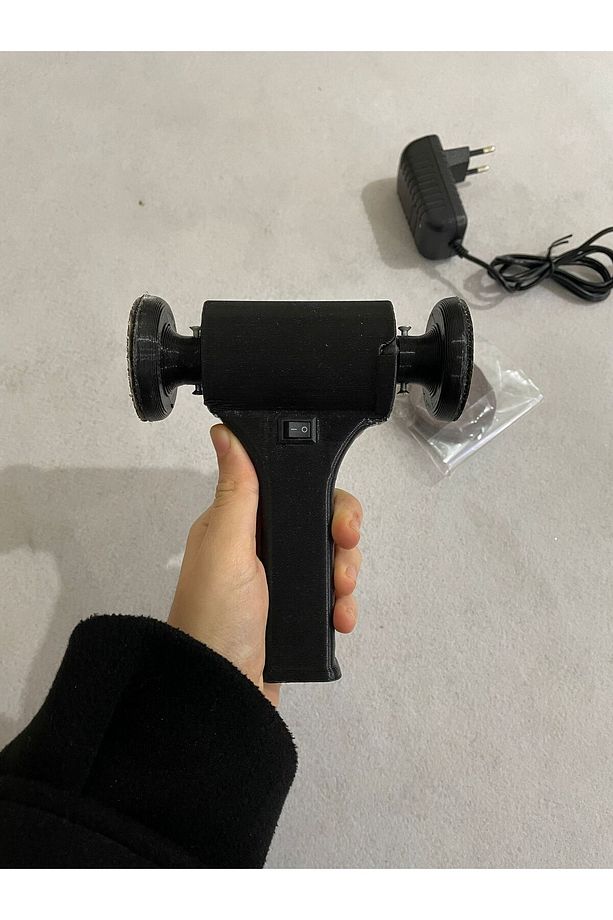 Çift Uçlu El Zımpara Makinesi Hobi 50mm disk cırt zımpara adaptörlü set metal ahşap taş tozu alçı - 1