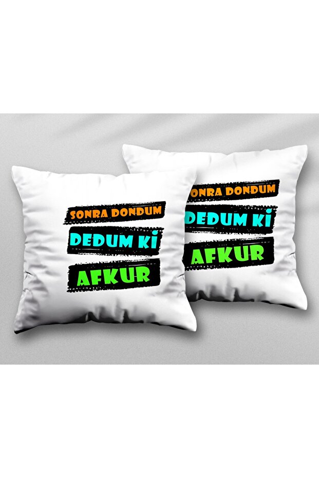 After I'M Ice Cream Dedum Ki Afkur Two Pcs Two Side Printed Washable Pillow Throw Pillow Cover