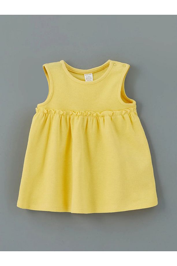 LCW baby Sarı Bebe Yaka Kız Bebek Bluz ve Elbise 2'li - 3