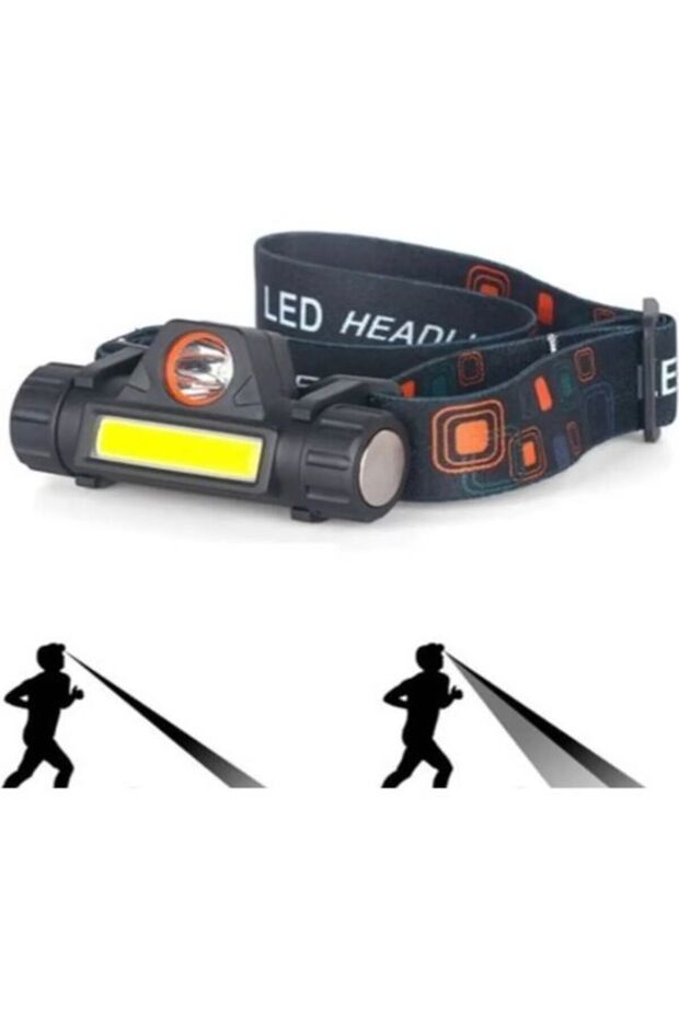 Kafa Feneri Şarjlı Mıknatıslı Lityum Lion Pilli 1200 Lümen Cob Led Kafa Lambası Çalışma Lambası Led - 3