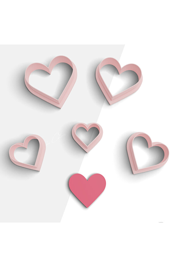 Heart Shaped Polymer Clay Mold, Cookie Mold, Jewelry Mold, Valentine's Day Molds, No:1200