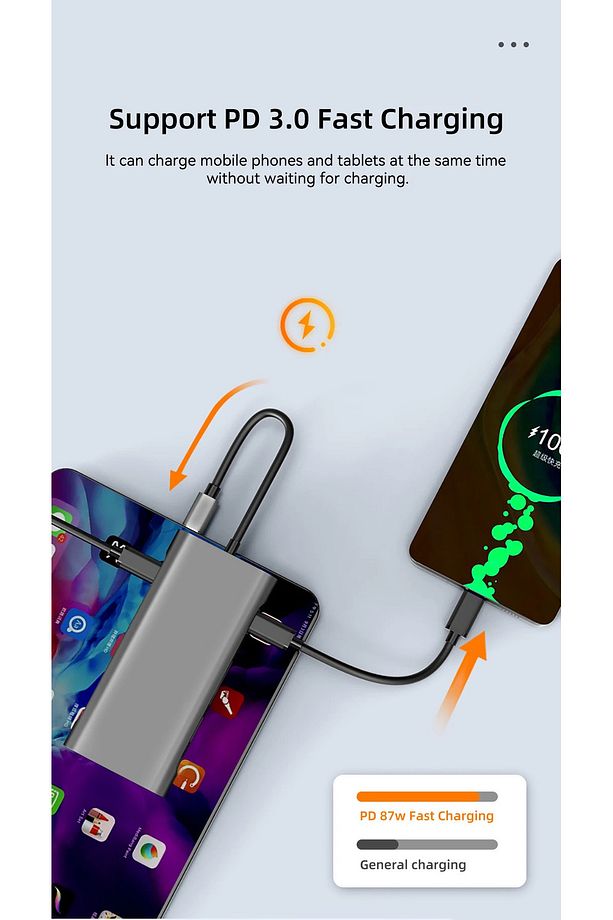 11 In 1 Type-c To Usb Hub Port Uyumlu Adaptör Hdmı 4x Usb Lan Vga Sd Card Çevirici Çoklayıcı - 7