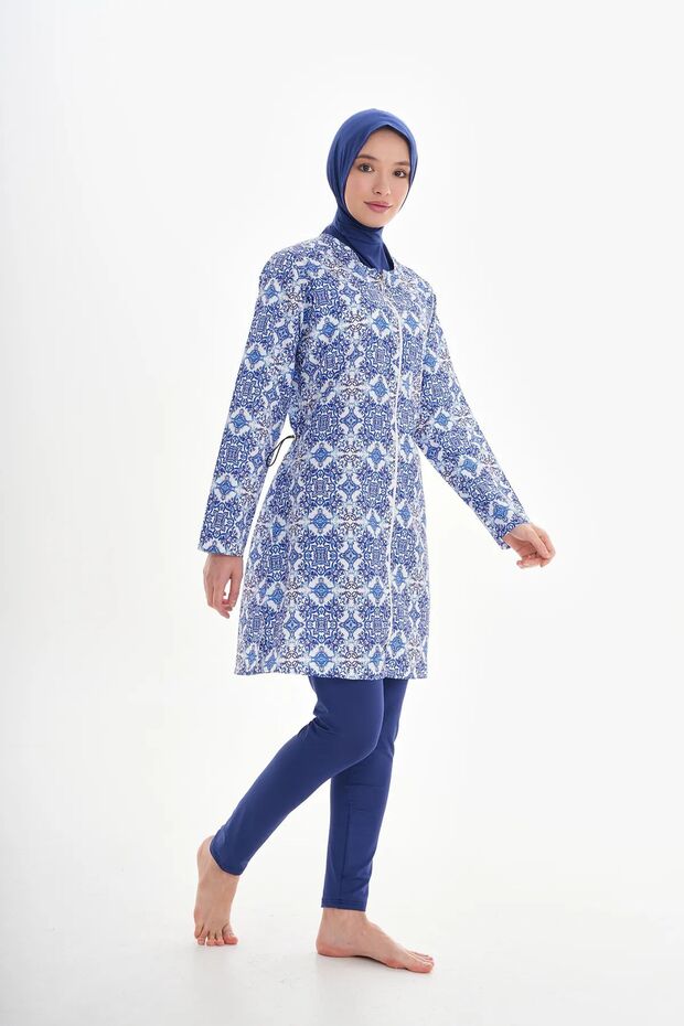 Boneli Wodoodporny Spadochron Całkowicie Zakryte Legginsy Hidżab Kostium Kąpielowy - 5