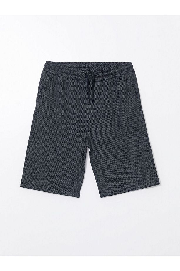 Lacivert Standart Kalıp Erkek Pijama Alt Şort - 1