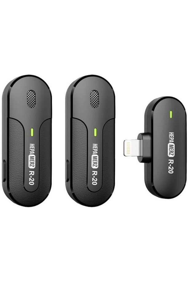 Merz R-20 İphone Uyumlu Üst Kalite Kablosuz Lightning Yaka Mikrofonu - 1