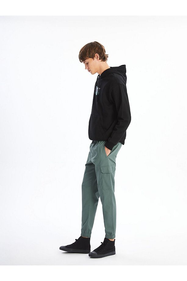 Standart Kalıp Gabardin Erkek Jogger Pantolon - 1
