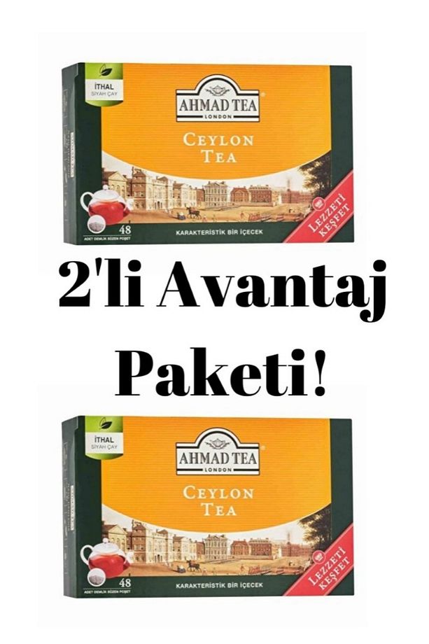 2'li Ahmad Tea CEYLON DEMLİK POŞET 48 ADET 3.2 GR. x2 adet - 1