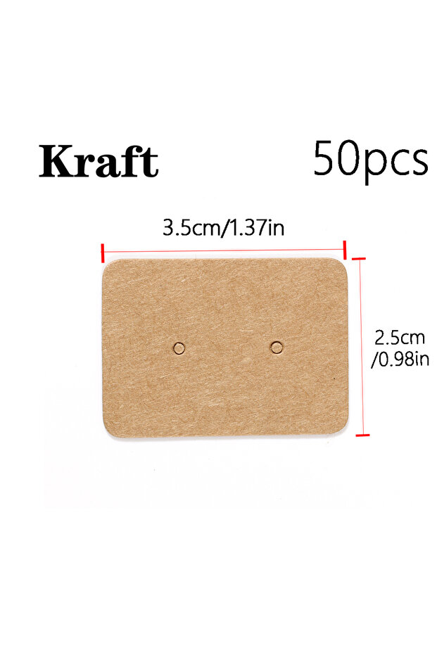 Khaki 3.5x2.5cm 50 pcs Earring Display Cards Earring Packaging Cards