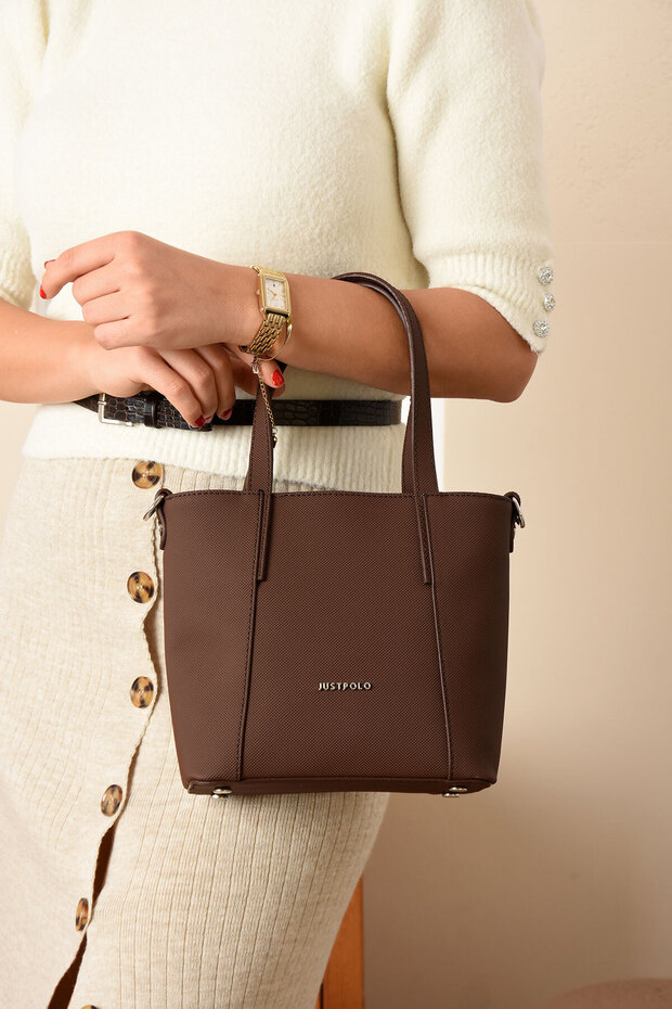 Thick Strap Brown Women's Hand and Shoulder Bag - Jpm6047