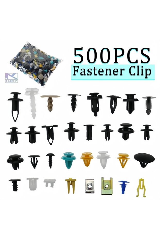 500 PCS KJOY 500 PCS Mixed Auto Vehicle Fastener Bumper Clips Retainer Rivet Door Panel Fender Liner