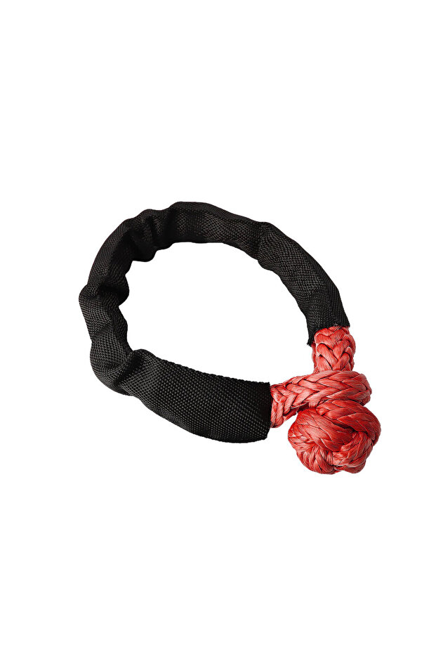 Red Rope Winch Rope Synthetic Soft Shackle+Recovery Ring Set Rugged Shackles With Protective Sleeve