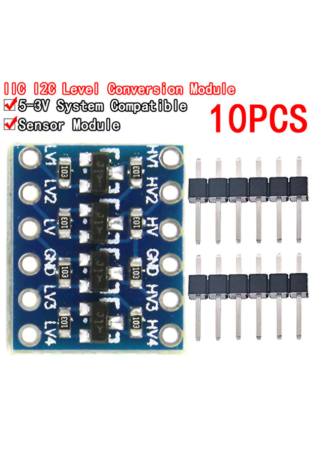 10pcs 4 channel IIC I2C Logic Level Converter Bi-Directional Module 5V to 3.3V