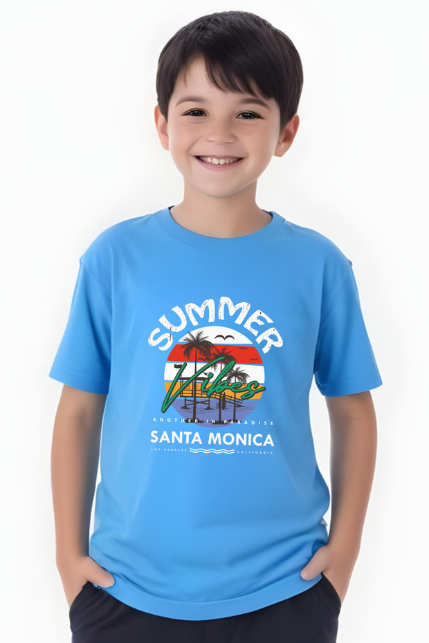 Summer Printed Boy's Round Neck Short Sleeve T-Shirt