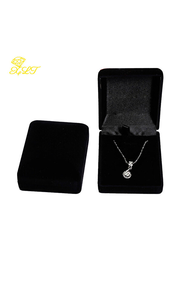 All Black 1pc Jewelry Box For Pendant Display Gift Boxes Jewellery Pendant Packaging Storage Box Ne