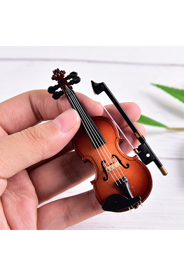 1set Miniature Music Instrument Plastic Mini Violin Ornament Plastic Crafts DIY Home Decoration With