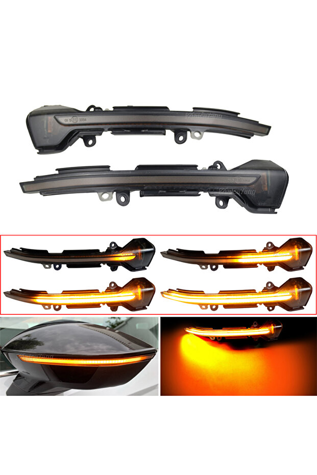 2pieces Dynamic LED Turn Signal Side Mirror Indicator Sequential Light Blinker For SEAT Leon Mk3 ... - 1