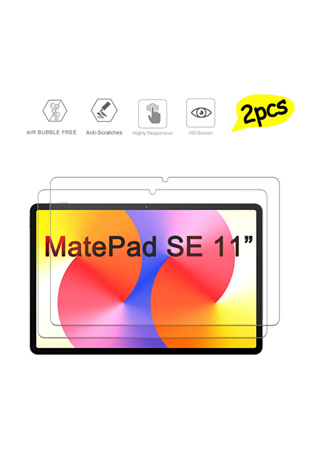 2P-MatePad SE 11 2 Pieces Ultra Clear Tempered Glass HD Hard Film Scratch Proof Screen Protector For