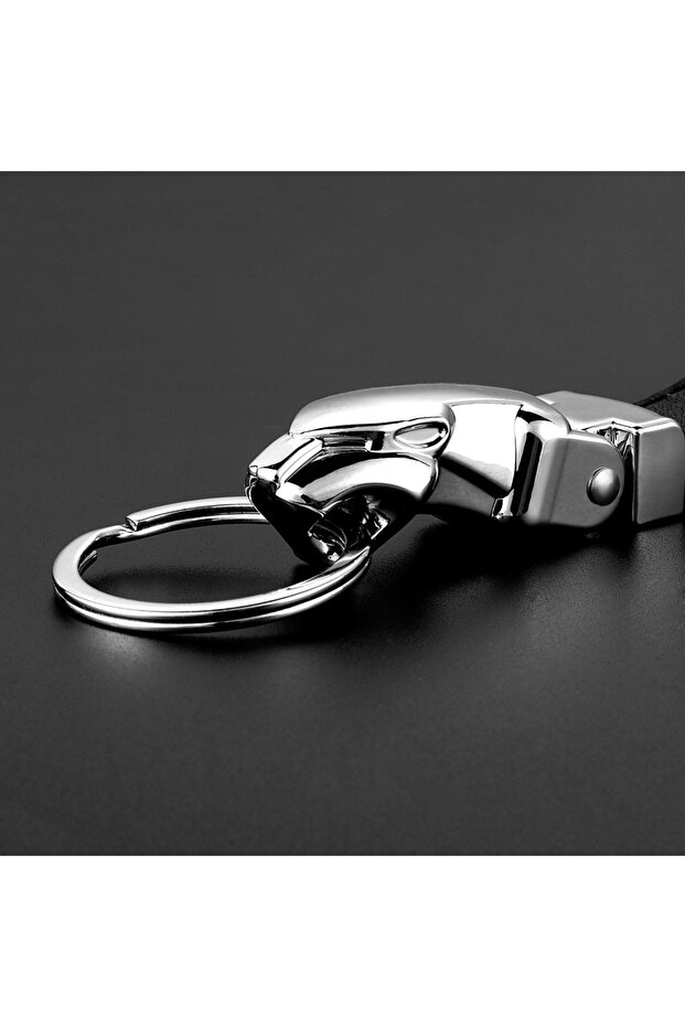Car Luxury Leopard Head Genuine Leather Key Chain Key Rings Holder Metal Keychains for Jaguar F-P...