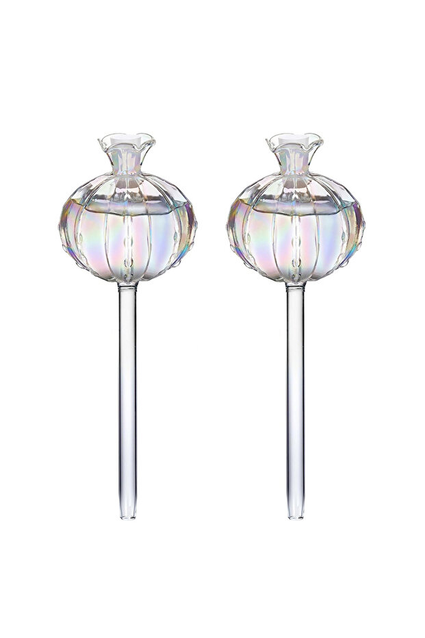 2pcs Glass Automatic Plant Watering Bulbs Shape Flower Plant Water Dripper Lightweight Houseplant De