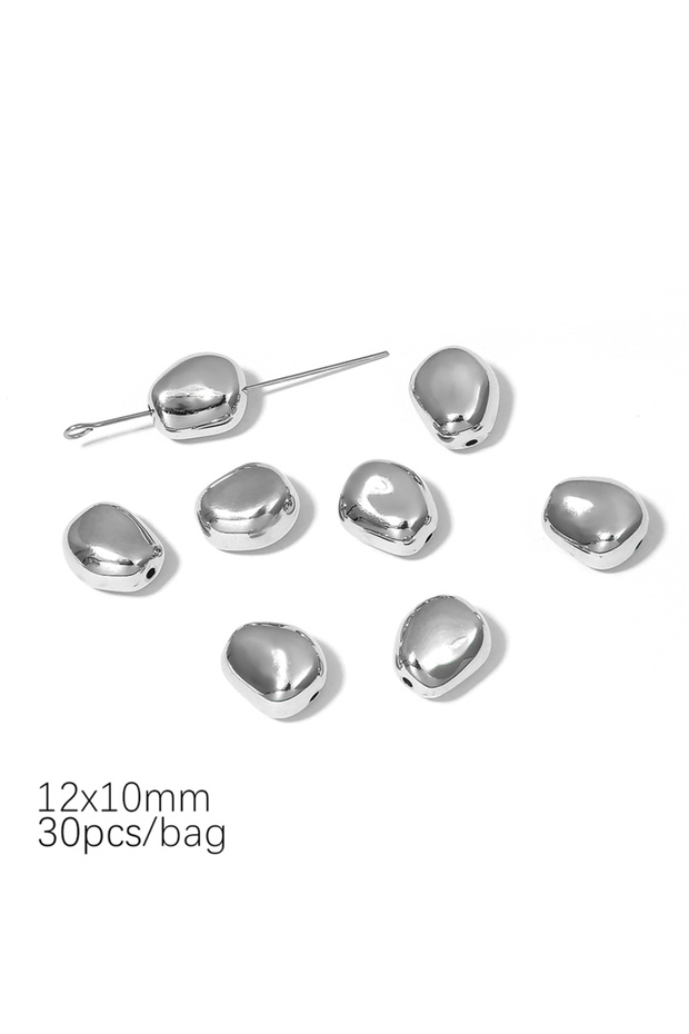 07 10-50pcs Silver Plated Irregular CCB Beads Loose Spacer Acrylic Beads for DIY Necklace Bracelet E