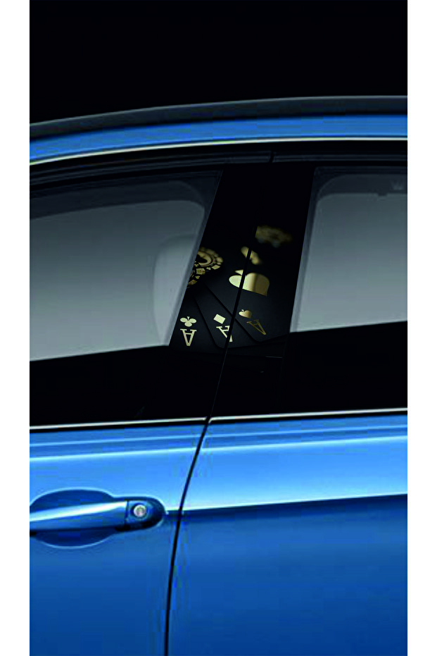 Car Door Post Cover Foil (Right Left Set) (2 Pieces) - 22X52 cm