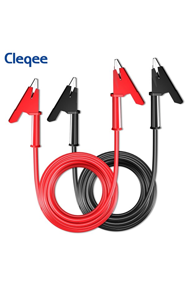 1m Cleqee 2PCS Dual Alligator Clip to Crocodile Clamp Multimeter Test Leads 1m/2m/3m Cables Line Re